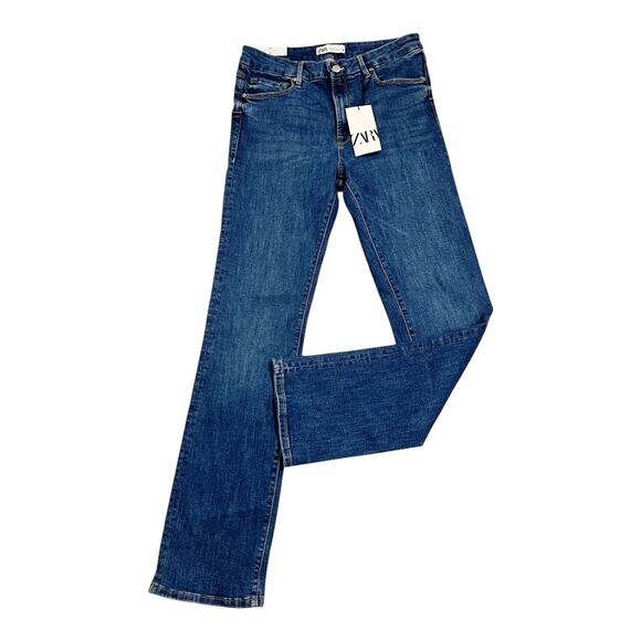 NWT Zara The Contour Bootcut Jeans Mid Wash Blue Size 10 - Picture 2 of 7